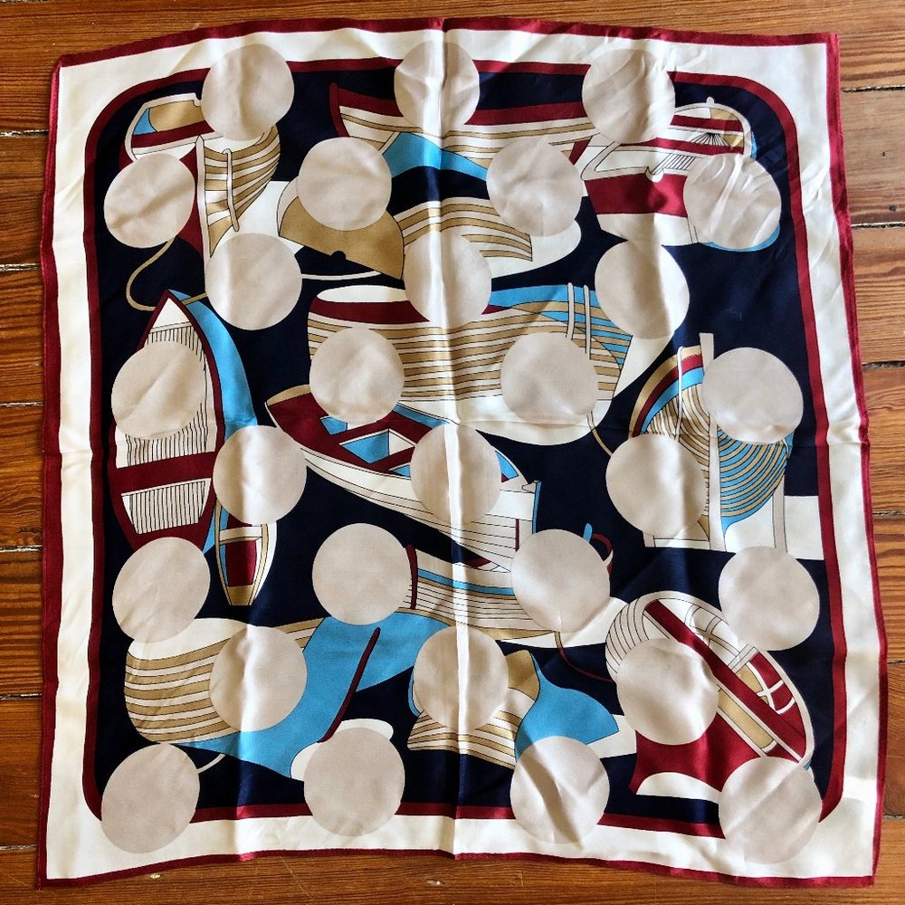 Wine Red Dotted Pure Silk Scarf